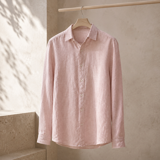 Champagne Pink Linen Shirt