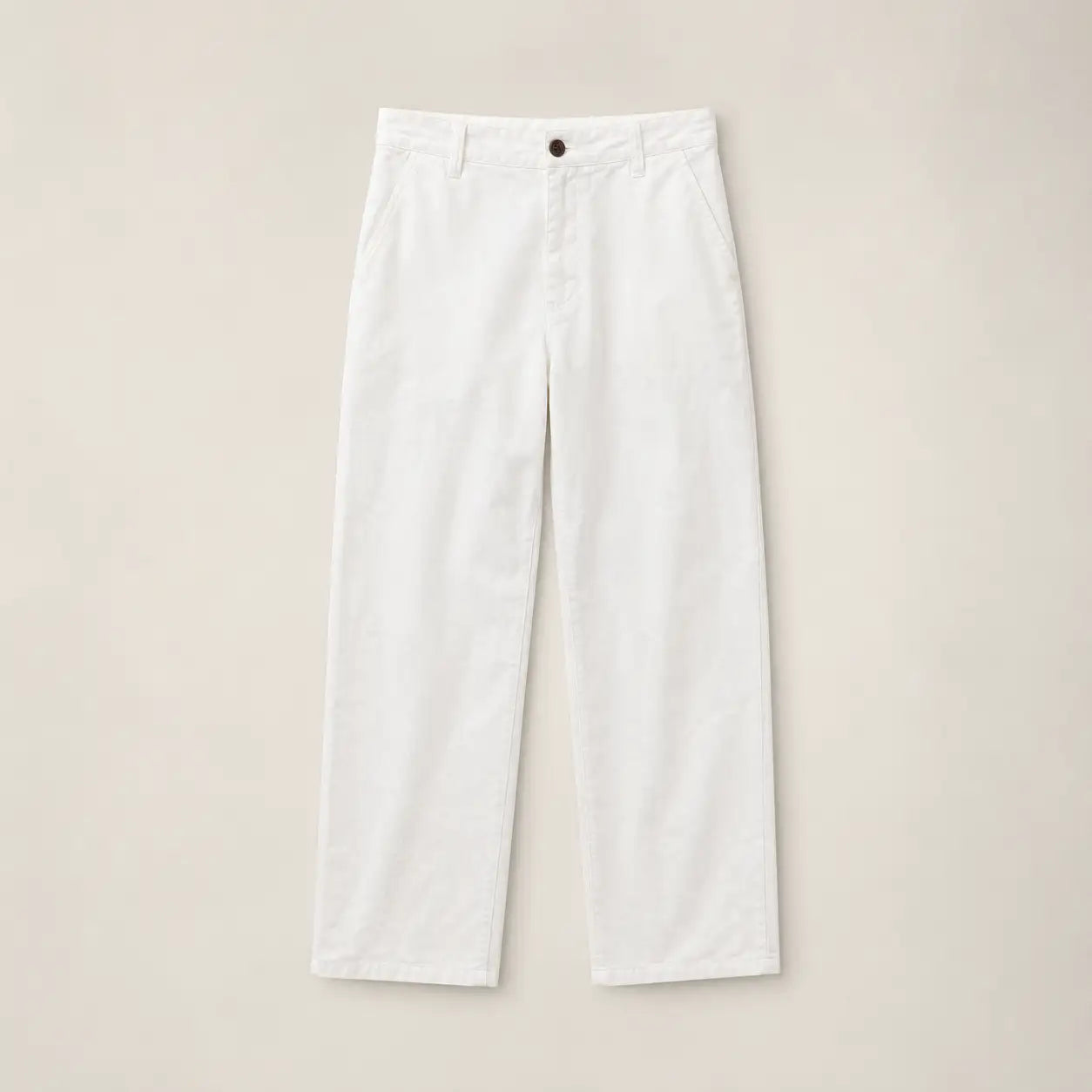 White Linen Blend Pant