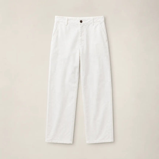 White Linen Blend Pant