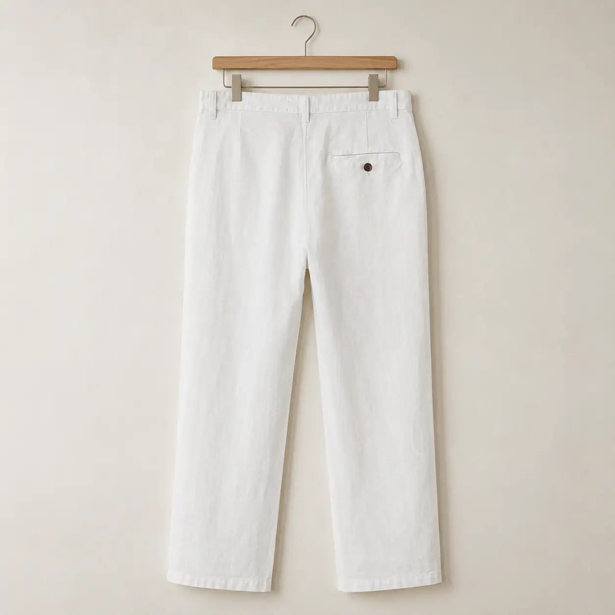 White Linen Blend Pant