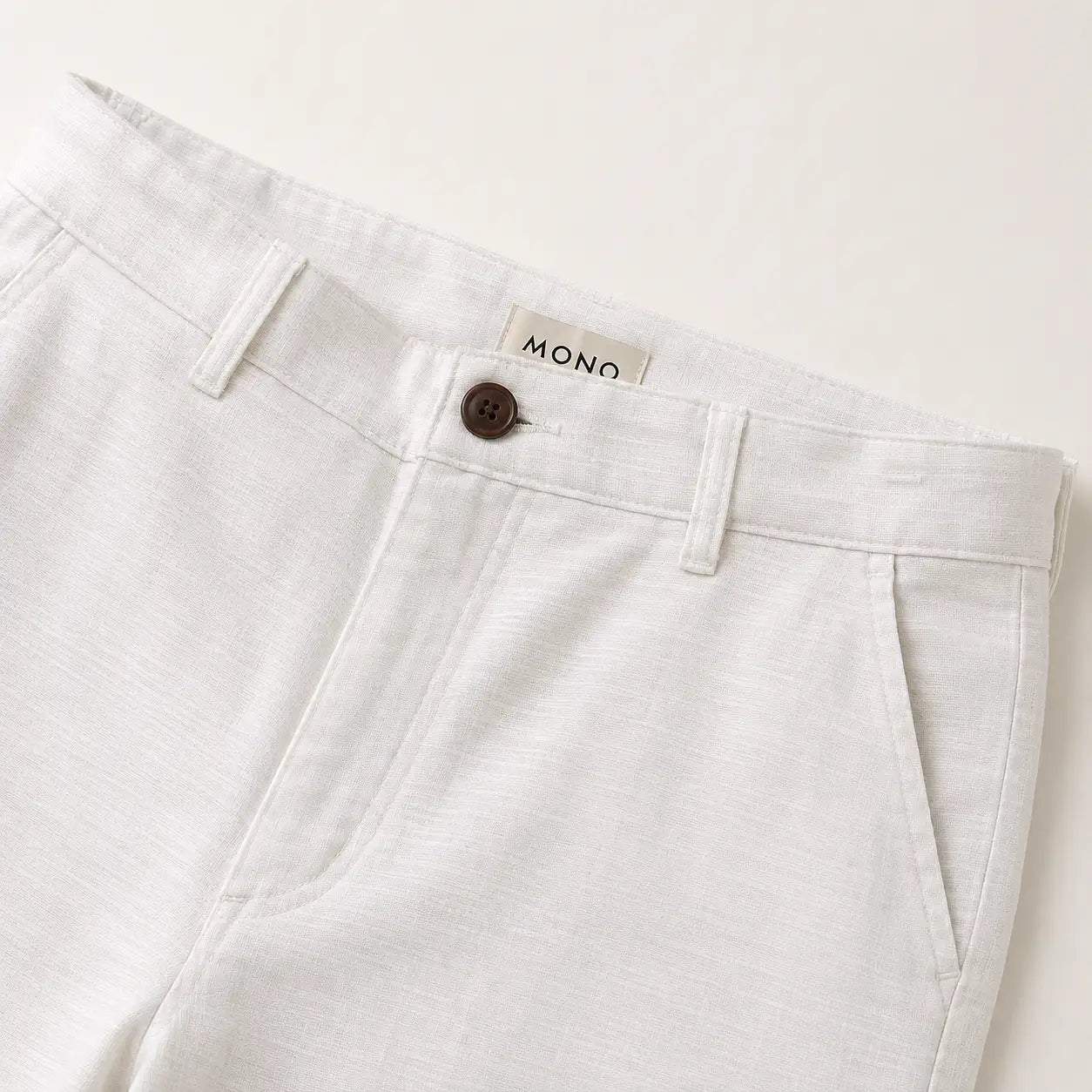 White Linen Blend Pant