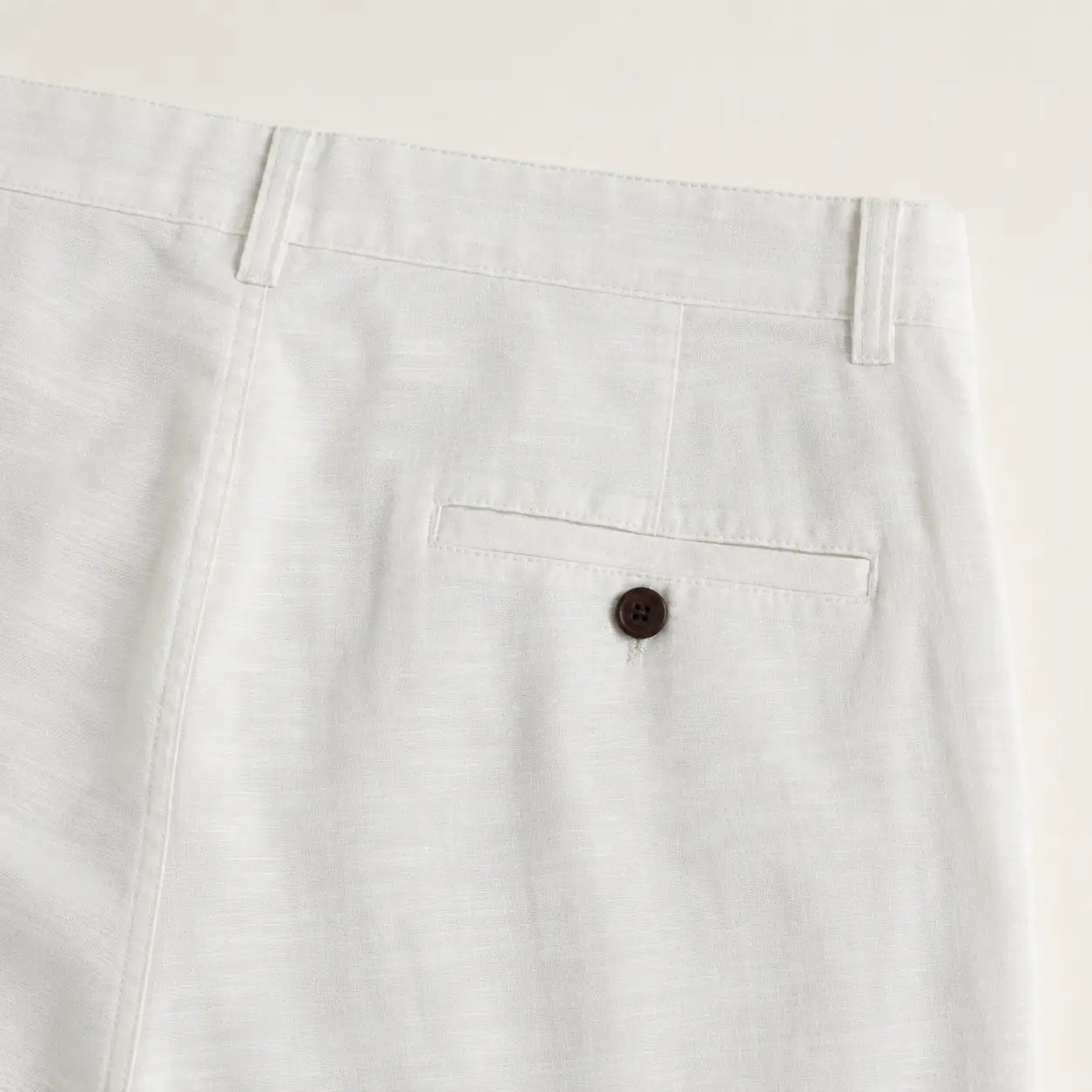 White Linen Blend Pant