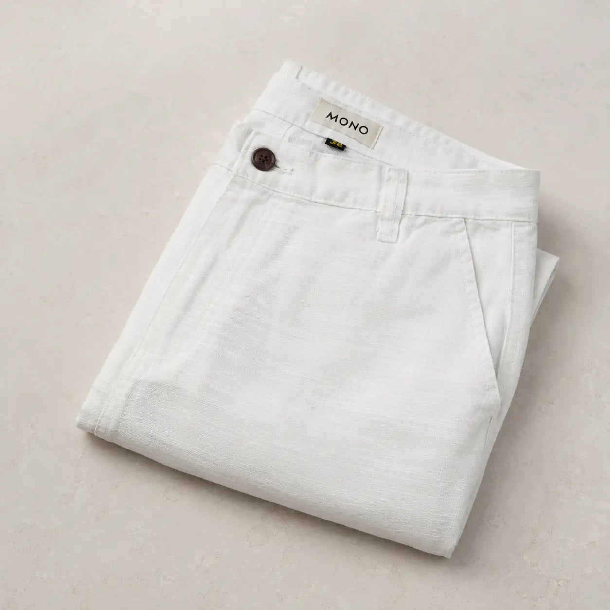 White Linen Blend Pant