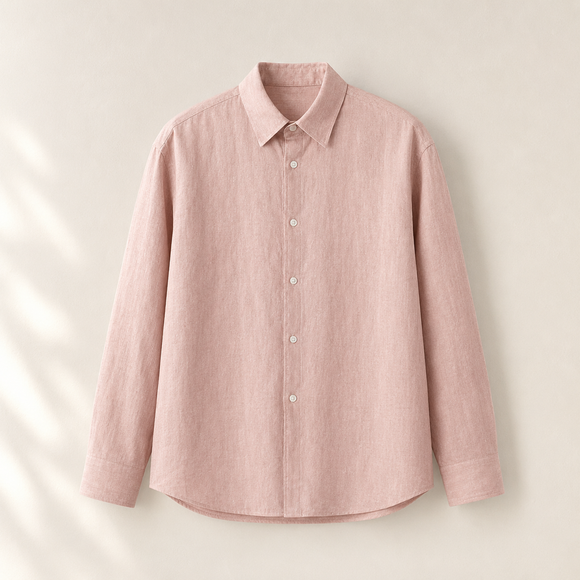 Champagne Pink Linen Shirt